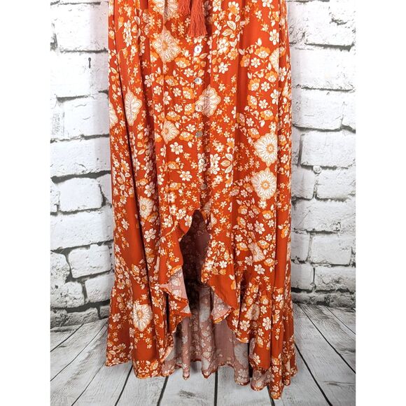 ABEL THE LABEL Boho Floral Cottage Hippie Forest Fairy Maxi Dress Size XS NWT - Picture 5 of 10